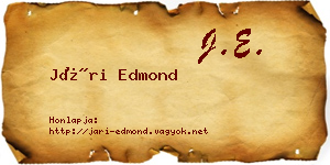 Jári Edmond névjegykártya
